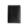 Black leather pen case from Eng Leather Co. designed to hold five pens, featuring a sleek, durable exterior with secure closure.