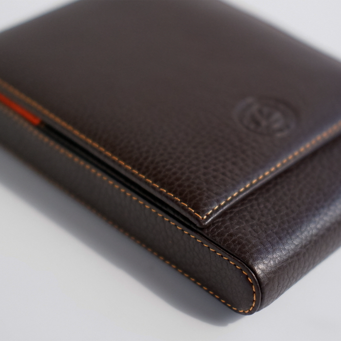 Brown Eng Leather Co. 5 Pen Hard Case with molded interior for organizing and protecting five pens.