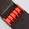Eng Leather Co. 5 Pen Hard Case in brown, durable leather pen case with secure closure and compact design for stylish storage.