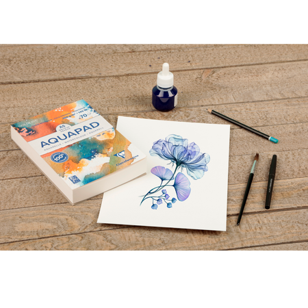 Clairefontaine Aquapad watercolor artist pad with 300gsm paper, perfect for watercolors and mixed media art projects.