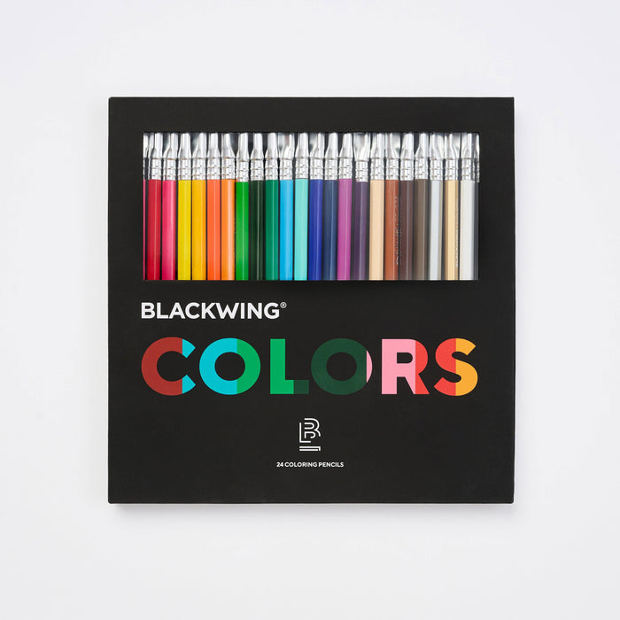 Set of 24 Blackwing Colors pencils featuring vibrant colored graphite for creative writing and drawing.