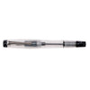 Opus 88 KOLORO black fountain pen with transparent body and gold accents, showcasing the pen's sleek design and nib.