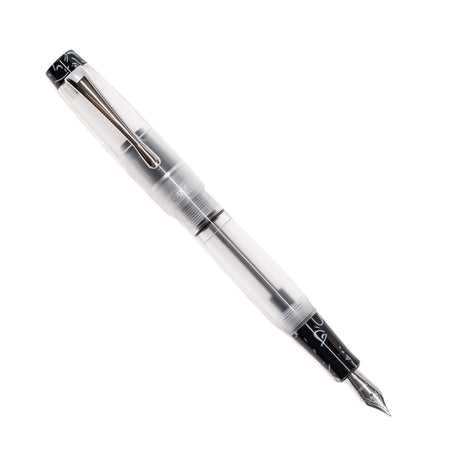 Opus 88 KOLORO black fountain pen with a sleek design and gold accents, showcased on a white background.