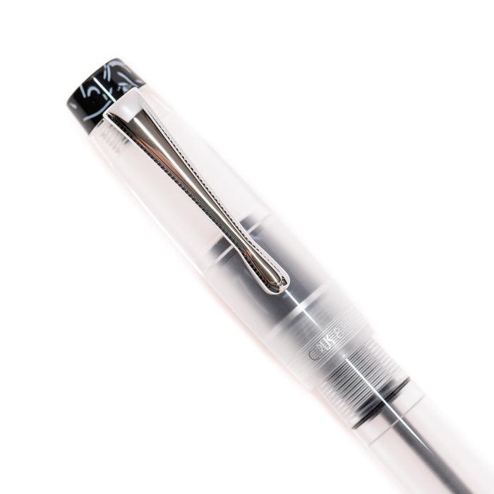 Opus 88 KOLORO black fountain pen with gold accents, showcasing its sleek design and detailed craftsmanship.