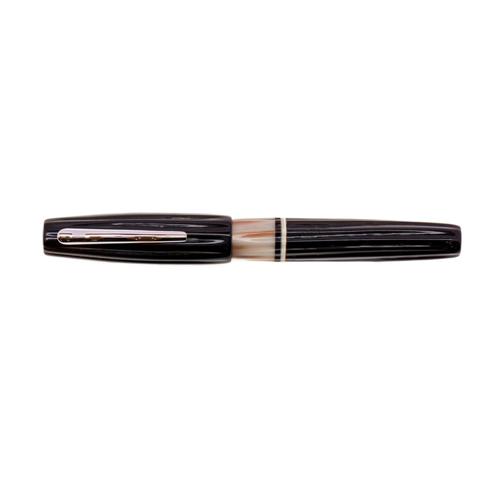 Opus 88 Buffalo Horn Fountain Pen with gold nib, featuring a smooth, natural horn body and elegant design.
