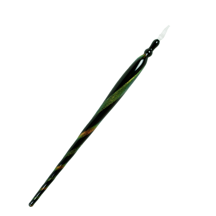 No Solo Vetro glass dipping pen with colorful dicroic glass tip, designed for detailed glass art and creative writing.