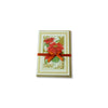 Small Rossi Christmas card featuring a poinsettia design, measuring 8.5x10cm, perfect for holiday greeting messages.