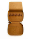 Eng Leather Co. vegan leather 9-slot pen case in camel color, designed to hold Apple pens and styluses.
