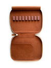 Eng Leather Co. vegan camel leather 9-slot Apple pen case showing a sleek, slim design with nine pen slots and smooth leather finish.