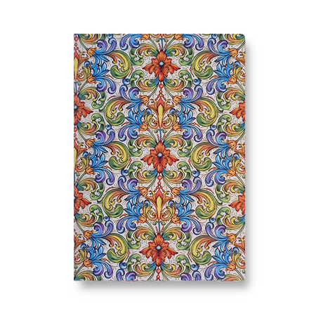 Kartos A5 soft cover journal with floral design, featuring a colorful, artistic pattern on the Flores-themed cover.