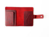 A6 leather journal cover in burgundy from Eng Leather Co., featuring a sleek, flat design with visible stitching and soft leather texture.