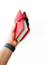 A6 leather journal cover in ruby red by Eng Leather Co., featuring a sleek, durable design with a smooth leather finish.