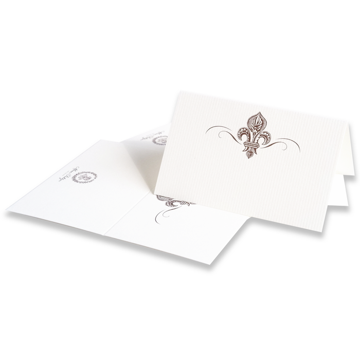 Alexa Pulitzer Baroque Fleur de Lis place cards featuring elegant floral and ornate design for stylish table settings.