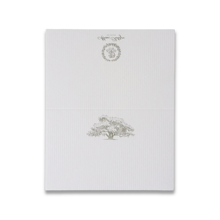 Elegant oak tree place cards by Alexa Pulitzer, featuring natural wood design for wedding or event seating arrangements.