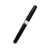 Black Grifos Papier Plume Cocodrie fountain pen with alligator leather textured barrel and sleek design.