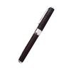Brown Grifos Cocodrie fountain pen with alligator leather texture and gold accents, showcasing its elegant design.