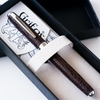 Grifos Cocodrie brown fountain pen with alligator leather grip and elegant design, ideal for writing and collection.