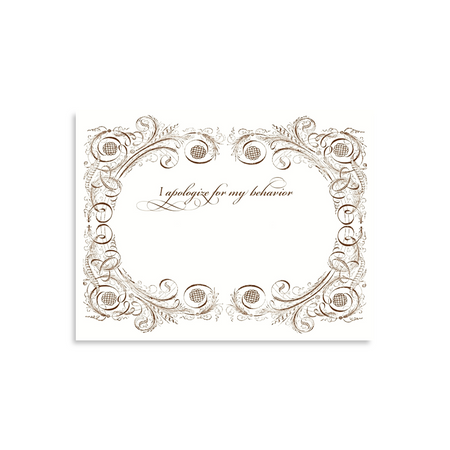 Alexa Pulitzer apology greeting card featuring elegant design, perfect for expressing regret and making amends.