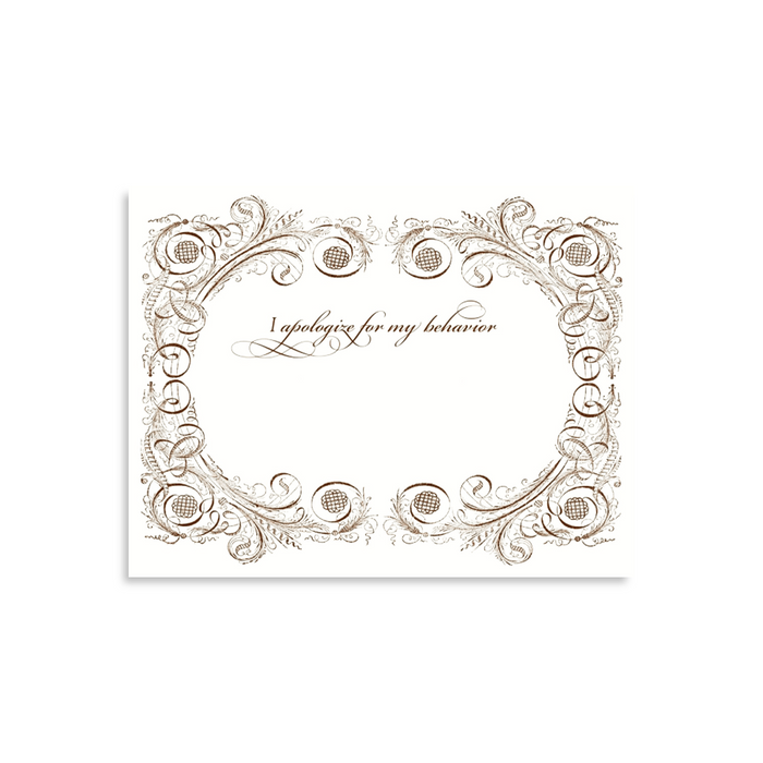 Alexa Pulitzer apology greeting card featuring elegant design, perfect for expressing regret and making amends.