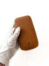 Eng Leather Co. vegan camel leather 3-slot pen case with sleek design for storing multiple pens and stationery.