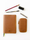 Eng Leather Co. vegan camel leather 3-slot pen case with sleek design and durable construction, ideal for organizing writing instruments.