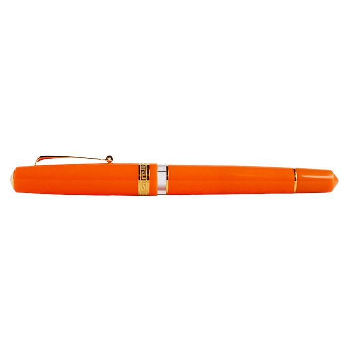 Armando Simoni Club ASC Bologna Portofino Bespoke 2024 in vibrant orange with gold accents, featuring smooth leather and elegant stitching.
