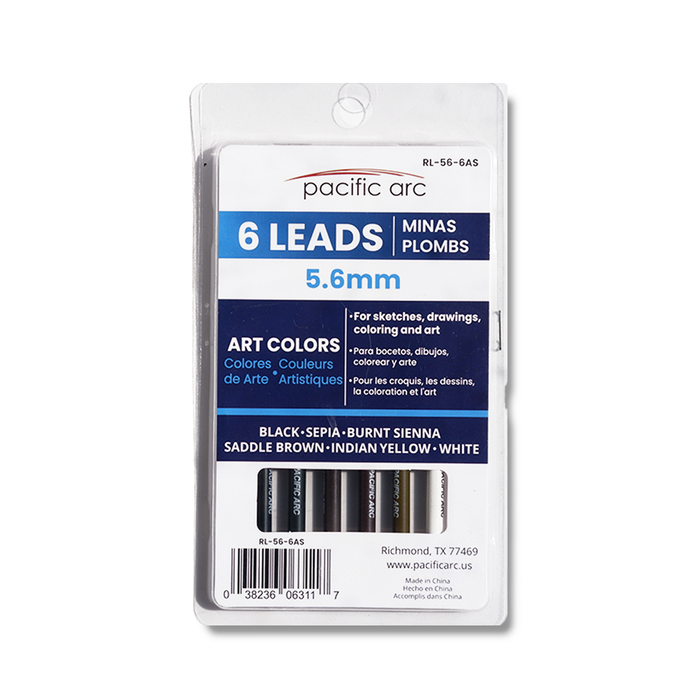Pacific Arc Lead in Art Colors, 5.6mm diameter, vibrant colored pencil lead for artistic drawing and coloring projects.