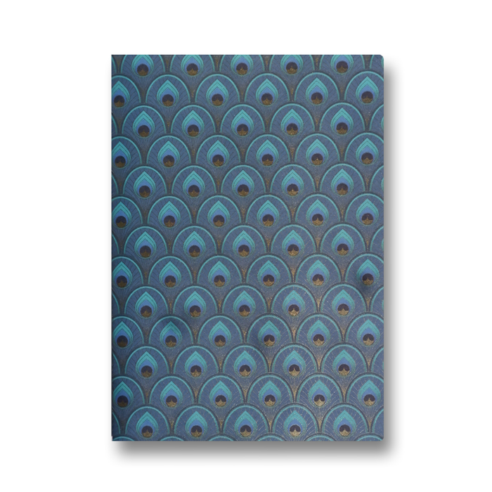 Kartos A5 soft cover journal featuring an Art Deco peacock design with elegant, vibrant feather details on the cover.