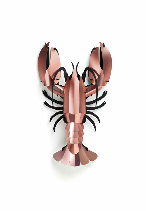 Assembli giant lobster craft in rose gold, showcasing a detailed, handcrafted decorative lobster sculpture.