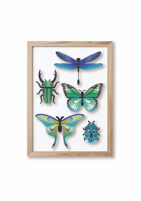 Assembli Paper Mixed Insects Craft Set with green frame, featuring colorful insect cutouts for creative crafting projects.