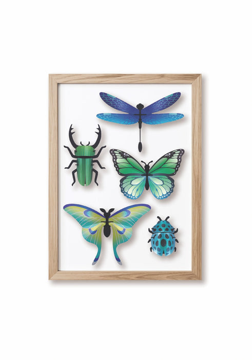 Assembli Paper Mixed Insects Craft Set with green frame, featuring colorful insect cutouts for creative crafting projects.
