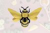 Large paper honey bee craft by Assembli featuring detailed yellow and black wings and body for creative crafting projects.