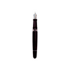 Aurora Ebonite Magenta fountain pen with gold accents and smooth ink nib, showcasing elegant writing instrument design.