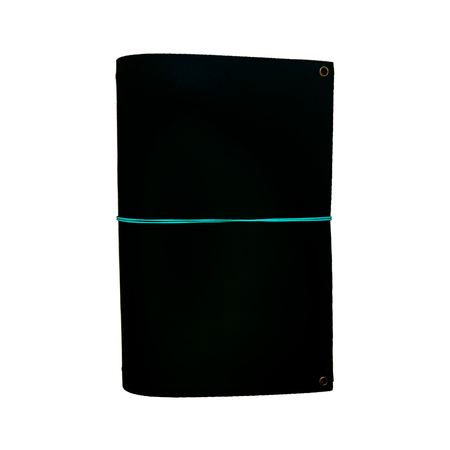 Black Imperfect Concepts Baxter A5 Bifold Folio journal cover with sleek design and fold-over closure.