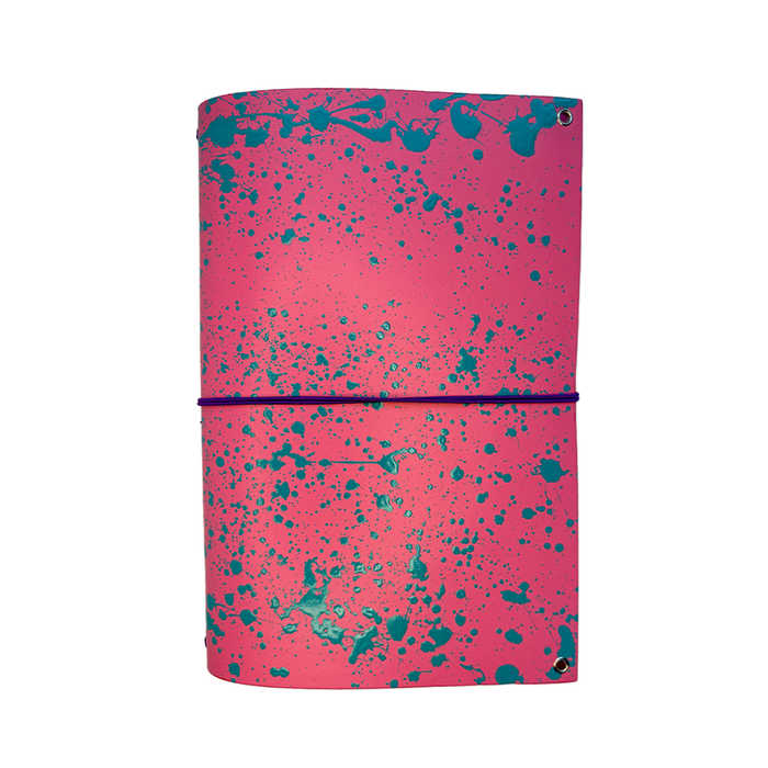 Pink painted Baxter A5 bifold journal cover by Imperfect Concepts, featuring a stylish and functional design.