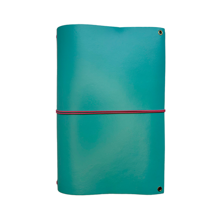 Turquoise Baxter A5 bifold journal cover by Imperfect Concepts with sleek, minimalist design and smooth leather finish.