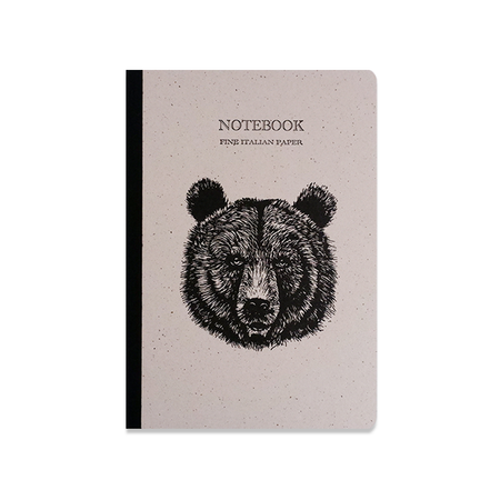 Rossi bear-themed journal with textured cover and lined pages, perfect for writing or note-taking.