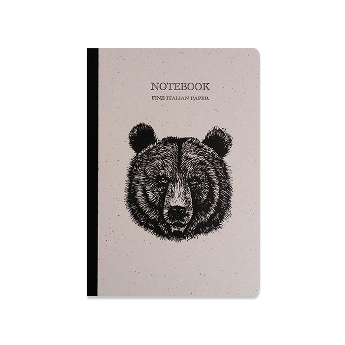 Rossi bear-themed journal with textured cover and lined pages, perfect for writing or note-taking.