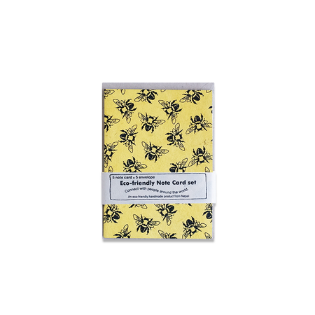 Giftsland bee-themed notecards featuring colorful bee illustrations on white card stock for writing messages.