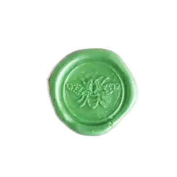 Brass wax seal stamp featuring bee symbol, designed for sealing wax and paper, by Papier Plume.