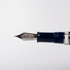Armando Simoni Club ASC Bologna Portofino Bespoke 2024 fountain pen in navy blue with silver accents, showcasing elegant craftsmanship.