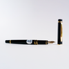 Pilot Grance black fountain pen with sleek design and gold accents, showcasing its elegant craftsmanship and smooth ink flow.