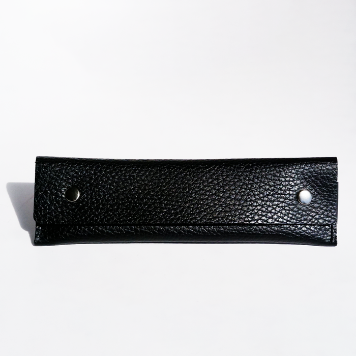 Black long pen case by San Lorenzo, sleek and stylish storage for pens and writing instruments.