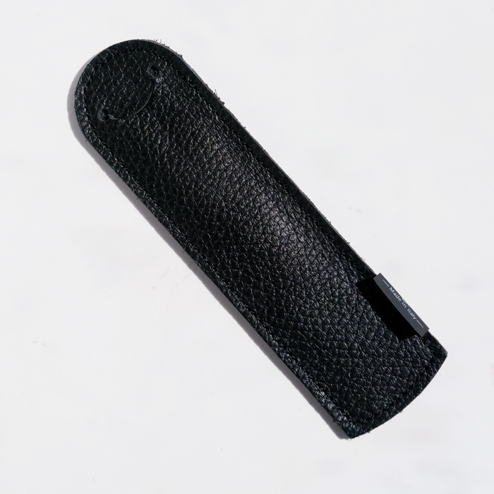 Black bookmark pen sleeve by San Lorenzo, designed to hold pens and bookmarks, with a sleek black fabric exterior.