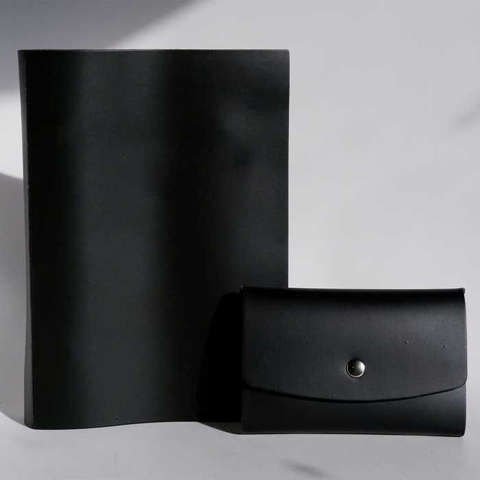 Papier Plume Swatch Book set with black cover, displaying color samples and pages for painting or design projects.