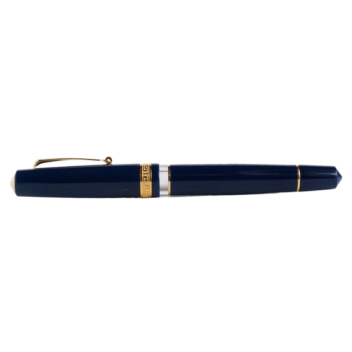 Armando Simoni Club ASC Bologna Portofino Bespoke 2024 fountain pen in Blu Mare with gold accents, showcasing elegant design.