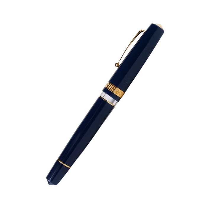 Armando Simoni Club ASC Bologna Portofino Bespoke 2024 fountain pen in Blu Mare with gold accents, displayed on a white background.