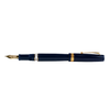 Armando Simoni Club ASC Bologna Portofino Bespoke 2024 fountain pen in Blu Mare with gold accents on a smooth surface.