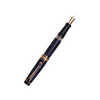 Aurora Optima Violet Auroraloide fountain pen with rose gold trim, featuring a sleek blue body and elegant design.