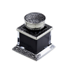 Bortoletti Priuli inkwell with ornate design, made of ceramic or glass, featuring a classic shape for writing ink storage.